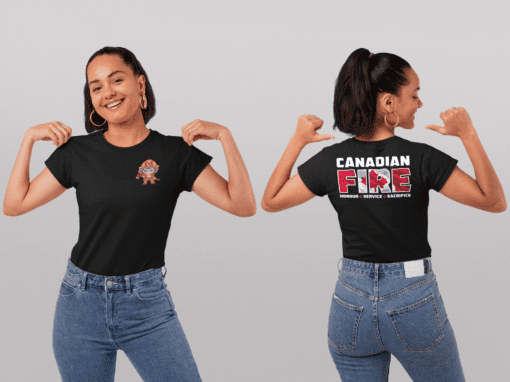 firegirl tshirt front and back logo canadian fire